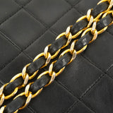 【6cb2009】シャネル ショルダーバッグ ミニマトラッセ チェーンショルダー ラムスキン ブラック ゴールド金具【中古】レディース