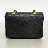 【6cb2056-k】シャネル ショルダーバッグ ミニマトラッセ チェーンショルダー ラムスキン ブラック ゴールド金具【中古】レディース