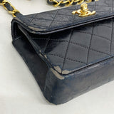 【6cb2056-k】シャネル ショルダーバッグ ミニマトラッセ チェーンショルダー ラムスキン ブラック ゴールド金具【中古】レディース