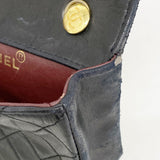 【6cb2056-k】シャネル ショルダーバッグ ミニマトラッセ チェーンショルダー ラムスキン ブラック ゴールド金具【中古】レディース