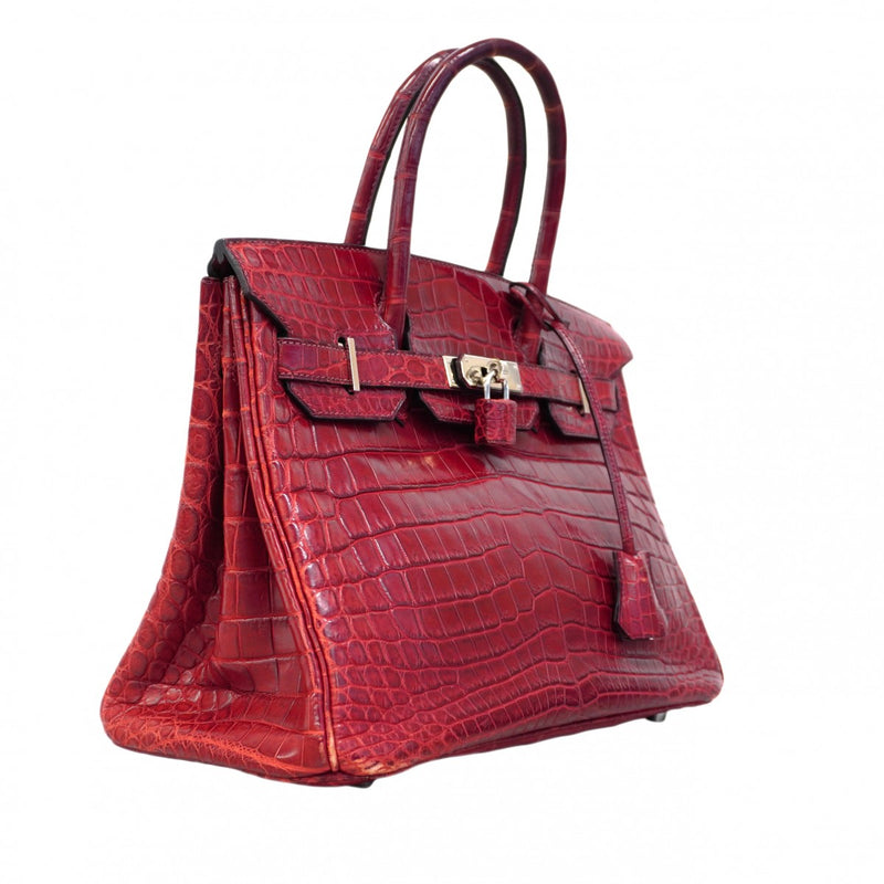 【6cb2108-g】エルメス ハンドバッグ バーキン30 二ロティカスマット ブレイズ シルバー金具 □J刻印【中古】レディース