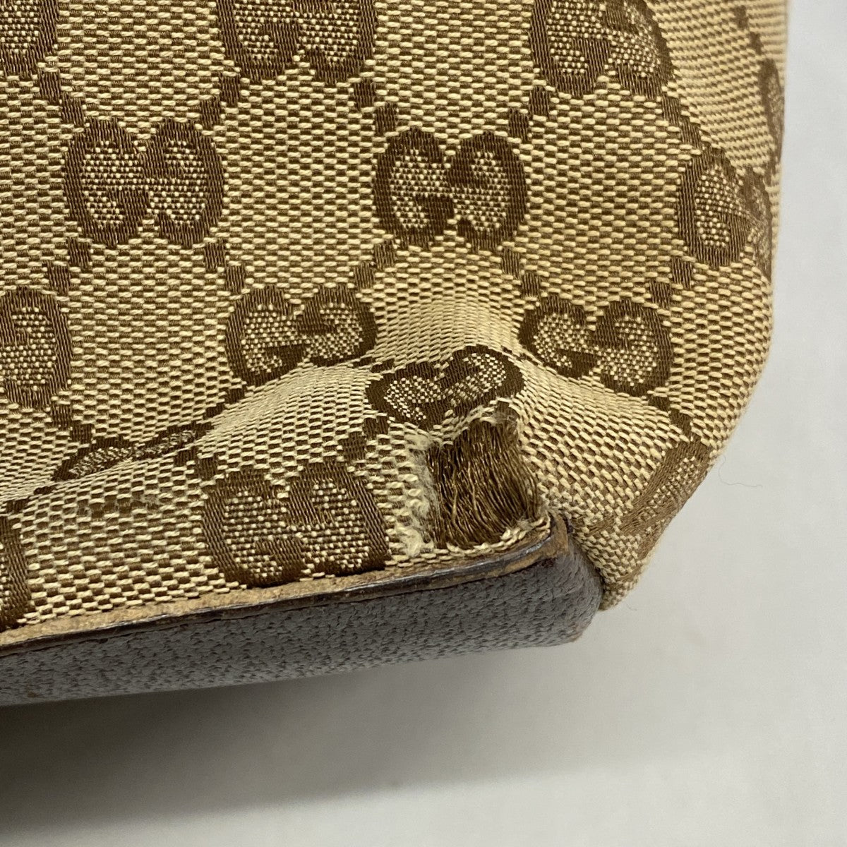 ★SALE【6cb2156-k】グッチ トートバッグ GGキャンバス/シェリーライン 131231 キャンバス ブラウン シルバー金具【中古】レディース