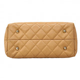 【6cb2239-k】シャネル ハンドバッグ マトラッセ チェーンショルダー キャビアスキン ブラウン シルバー金具 2wayバッグ【中古】レディース