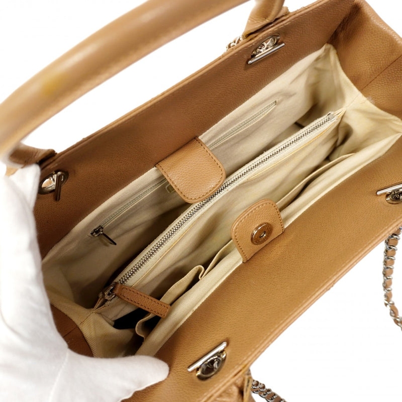 【6cb2239-k】シャネル ハンドバッグ マトラッセ チェーンショルダー キャビアスキン ブラウン シルバー金具 2wayバッグ【中古】レディース