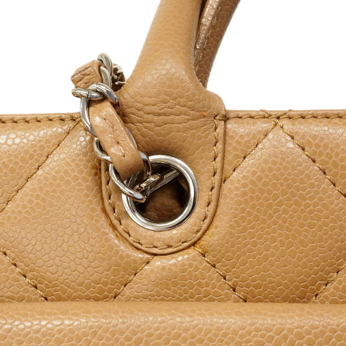 【6cb2239-k】シャネル ハンドバッグ マトラッセ チェーンショルダー キャビアスキン ブラウン シルバー金具 2wayバッグ【中古】レディース