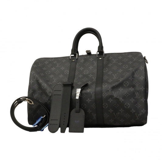 【6cb2240-k】ルイヴィトン ボストンバッグ モノグラム・エクリプス キーポルバンドリエール45 M40569 ブラック【中古】メンズ