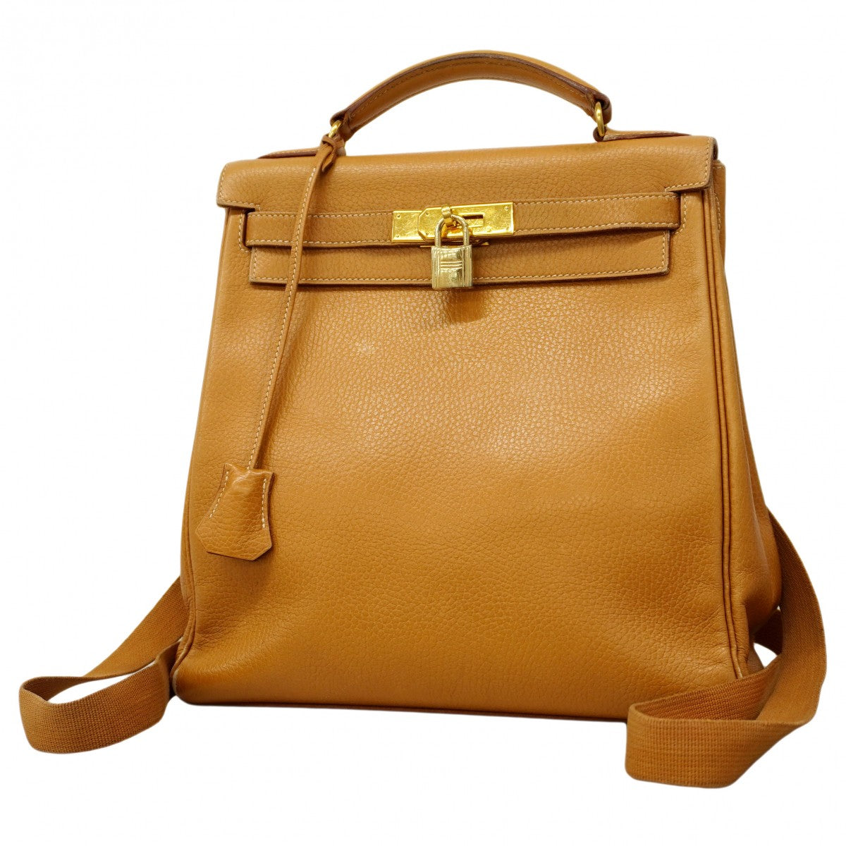 【6cb2241】エルメス リュック・デイパック ケリーアドGM アルデンヌ ナチュラル ゴールド金具 ○Z刻印【中古】レディース