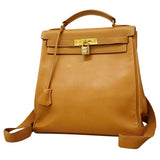 【6cb2241】エルメス リュック・デイパック ケリーアドGM アルデンヌ ナチュラル ゴールド金具 ○Z刻印【中古】レディース