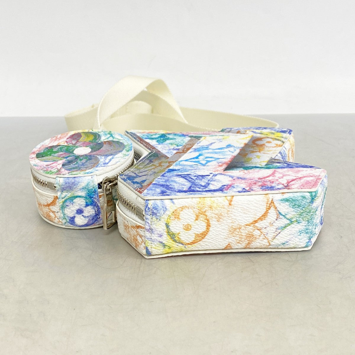 【6cb2272-k】ルイヴィトン ショルダーバッグ モノグラム・パステルカラーズ ブロックLV M57277 マルチカラー ホワイト【中古】メンズ レディース ユニセックス