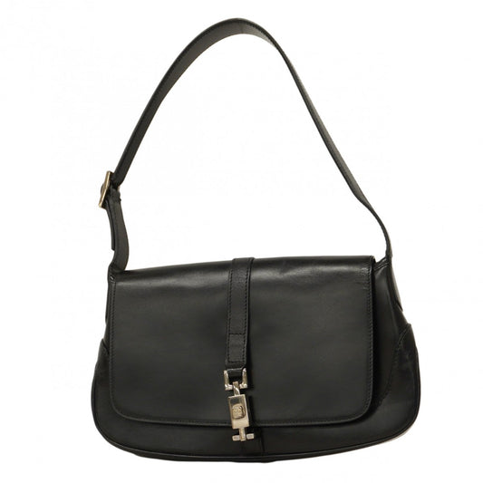 【6cb2275】グッチ ハンドバッグ ジャッキー 001 3824 レザー ブラック シルバー金具【中古】レディース