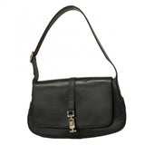 【6cb2275】グッチ ハンドバッグ ジャッキー 001 3824 レザー ブラック シルバー金具【中古】レディース