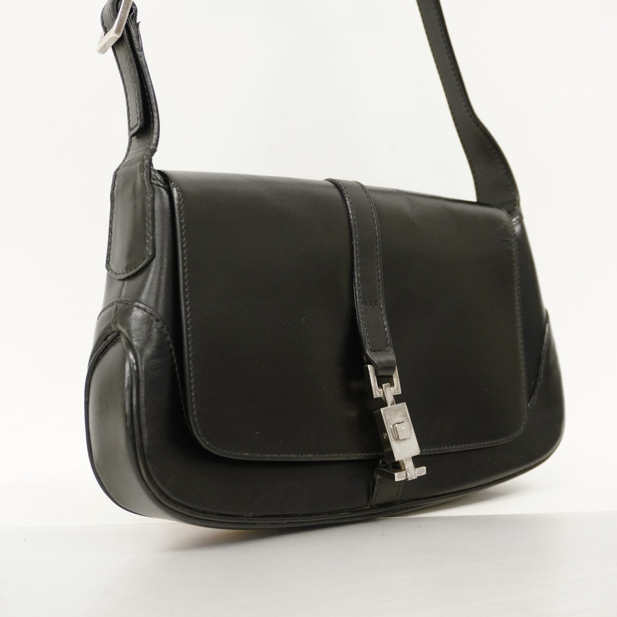 【6cb2275】グッチ ハンドバッグ ジャッキー 001 3824 レザー ブラック シルバー金具【中古】レディース