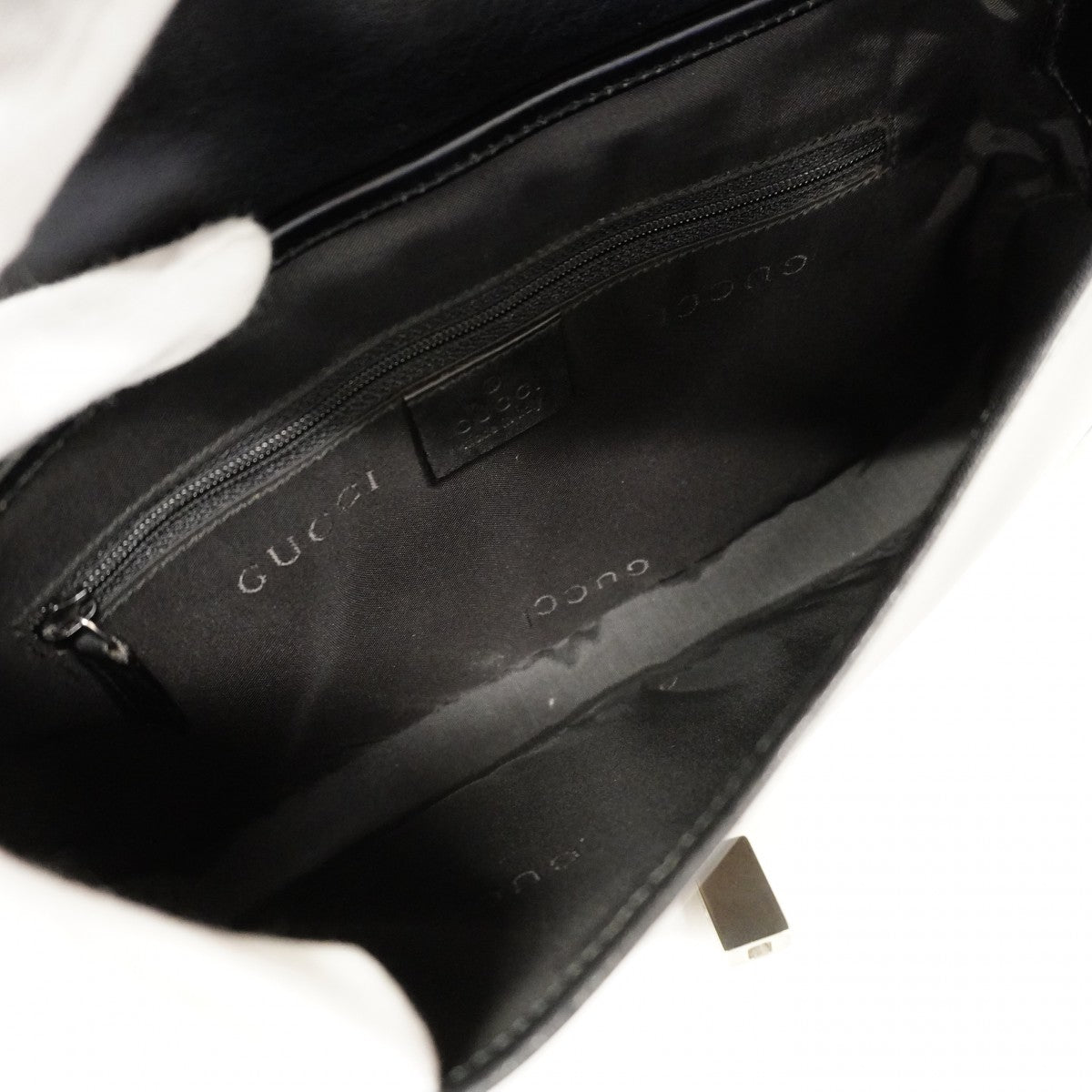 【6cb2275】グッチ ハンドバッグ ジャッキー 001 3824 レザー ブラック シルバー金具【中古】レディース