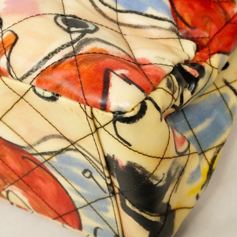 【6cb2276】シャネル ショルダーバッグ デカマトラッセ Wチェーン パテントレザー マルチカラー ゴールド金具【中古】レディース