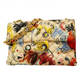 【6cb2276】シャネル ショルダーバッグ デカマトラッセ Wチェーン パテントレザー マルチカラー ゴールド金具【中古】レディース