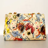 【6cb2276】シャネル ショルダーバッグ デカマトラッセ Wチェーン パテントレザー マルチカラー ゴールド金具【中古】レディース