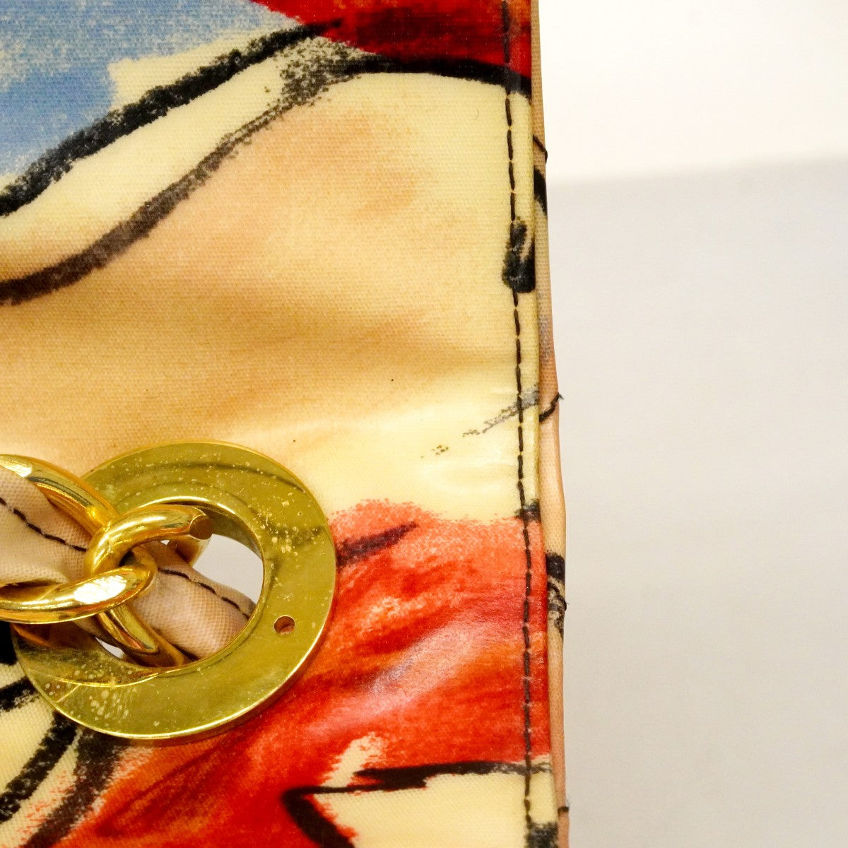 【6cb2276】シャネル ショルダーバッグ デカマトラッセ Wチェーン パテントレザー マルチカラー ゴールド金具【中古】レディース