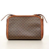 【6cb2286】セリーヌ ショルダーバッグ マカダム PVC ブラウン ゴールド金具【中古】レディース