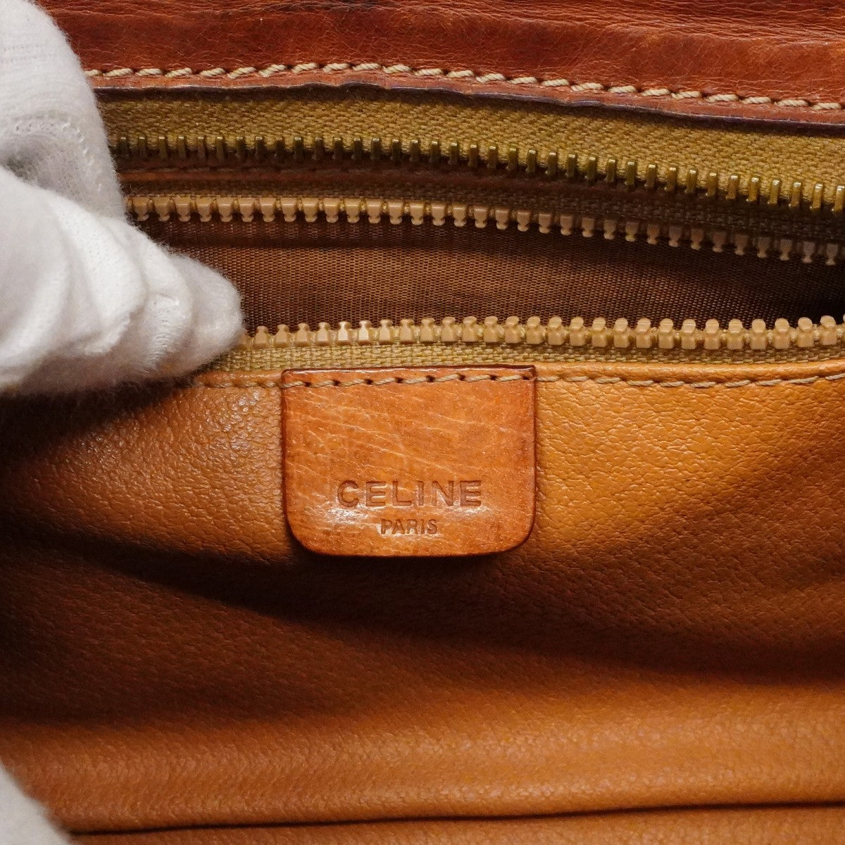 【6cb2286】セリーヌ ショルダーバッグ マカダム PVC ブラウン ゴールド金具【中古】レディース