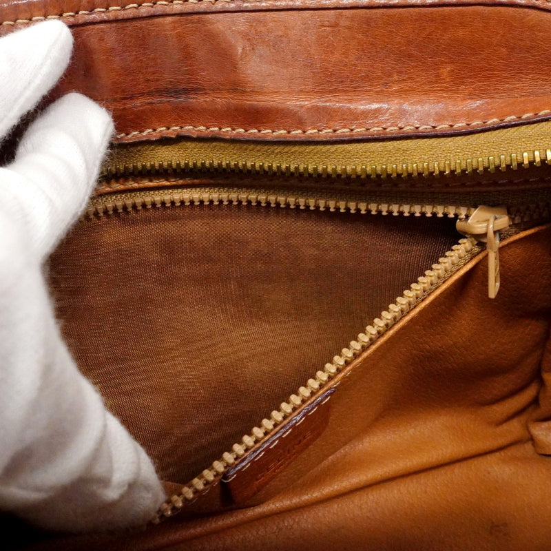 【6cb2286】セリーヌ ショルダーバッグ マカダム PVC ブラウン ゴールド金具【中古】レディース