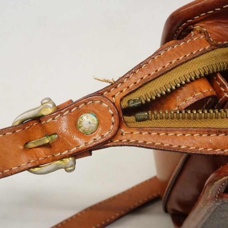 【6cb2286】セリーヌ ショルダーバッグ マカダム PVC ブラウン ゴールド金具【中古】レディース