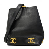 【6cb2287】シャネル ショルダーバッグ トリプルココ ラムスキン ブラック【中古】レディース