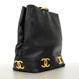 【6cb2287】シャネル ショルダーバッグ トリプルココ ラムスキン ブラック【中古】レディース