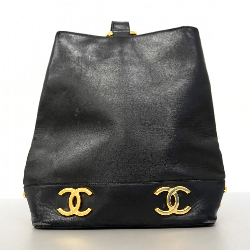 【6cb2287】シャネル ショルダーバッグ トリプルココ ラムスキン ブラック【中古】レディース