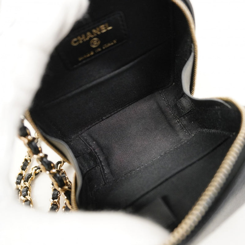 【6cb2289】シャネル ショルダーバッグ マトラッセ チェーンショルダー キャビアスキン ブラック シャンパンゴールド金具【中古】レディース