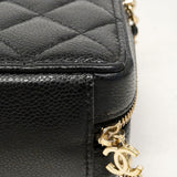 【6cb2289】シャネル ショルダーバッグ マトラッセ チェーンショルダー キャビアスキン ブラック シャンパンゴールド金具【中古】レディース