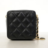 【6cb2289】シャネル ショルダーバッグ マトラッセ チェーンショルダー キャビアスキン ブラック シャンパンゴールド金具【中古】レディース