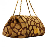 【6cb2300】シャネル ショルダーバッグ 2.55 ハラコ ブラウン ゴールド金具【中古】レディース