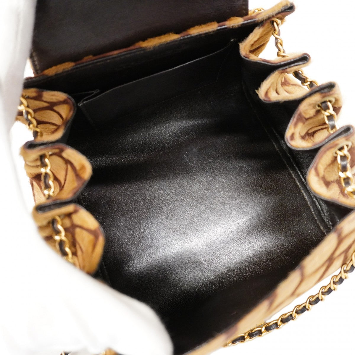 【6cb2300】シャネル ショルダーバッグ 2.55 ハラコ ブラウン ゴールド金具【中古】レディース