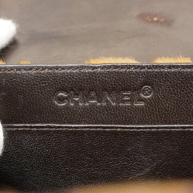 【6cb2300】シャネル ショルダーバッグ 2.55 ハラコ ブラウン ゴールド金具【中古】レディース