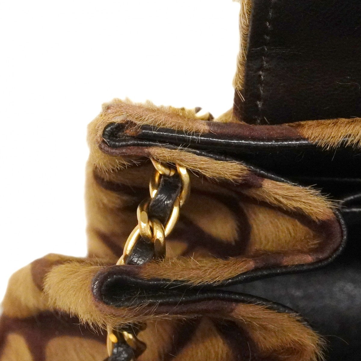 【6cb2300】シャネル ショルダーバッグ 2.55 ハラコ ブラウン ゴールド金具【中古】レディース