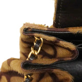 【6cb2300】シャネル ショルダーバッグ 2.55 ハラコ ブラウン ゴールド金具【中古】レディース