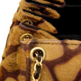 【6cb2300】シャネル ショルダーバッグ 2.55 ハラコ ブラウン ゴールド金具【中古】レディース