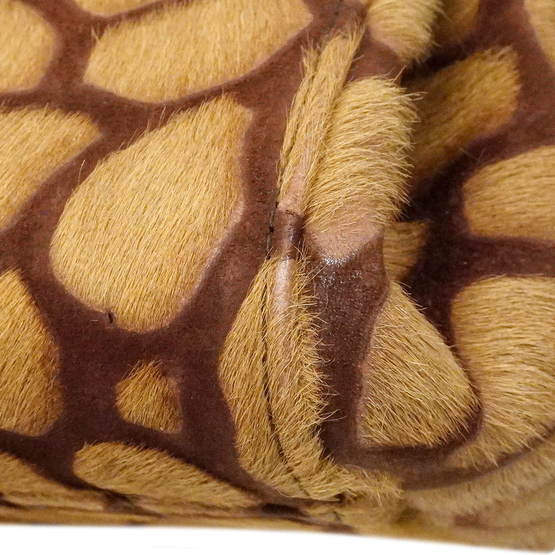 【6cb2300】シャネル ショルダーバッグ 2.55 ハラコ ブラウン ゴールド金具【中古】レディース