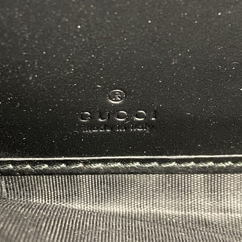 【6cb2305-k】グッチ 長財布 グッチシマ 307987 レザー ネイビー シルバー金具【中古】メンズ