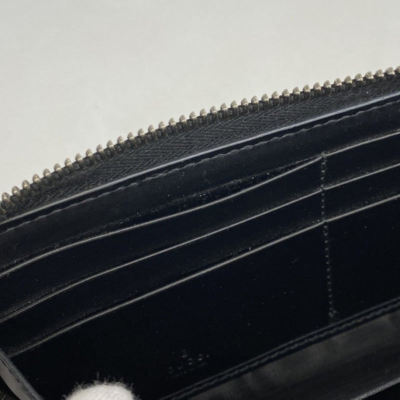 【6cb2305-k】グッチ 長財布 グッチシマ 307987 レザー ネイビー シルバー金具【中古】メンズ