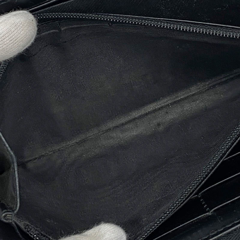 【6cb2305-k】グッチ 長財布 グッチシマ 307987 レザー ネイビー シルバー金具【中古】メンズ