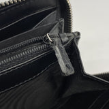 【6cb2305-k】グッチ 長財布 グッチシマ 307987 レザー ネイビー シルバー金具【中古】メンズ