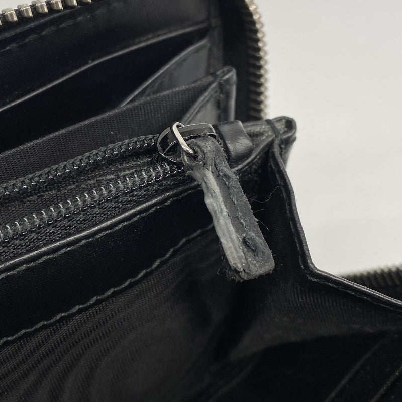 【6cb2305-k】グッチ 長財布 グッチシマ 307987 レザー ネイビー シルバー金具【中古】メンズ