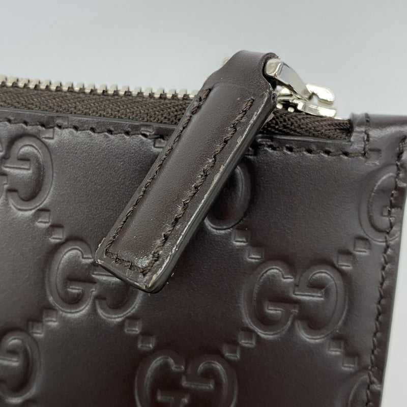 【6cb2306-k】グッチ コインケース グッチシマ 779876 レザー ブラウン シルバー金具【中古】メンズ