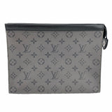 【6cb2308-k】ルイヴィトン クラッチバッグ モノグラム・エクリプス リバース ポシェットヴォワヤージュ M69535 ブラック【中古】メンズ