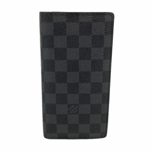 【6cb2309-k】ルイヴィトン 長財布 ダミエ・グラフィット ポルトフォイユブラザ N62665 ブラック【中古】メンズ