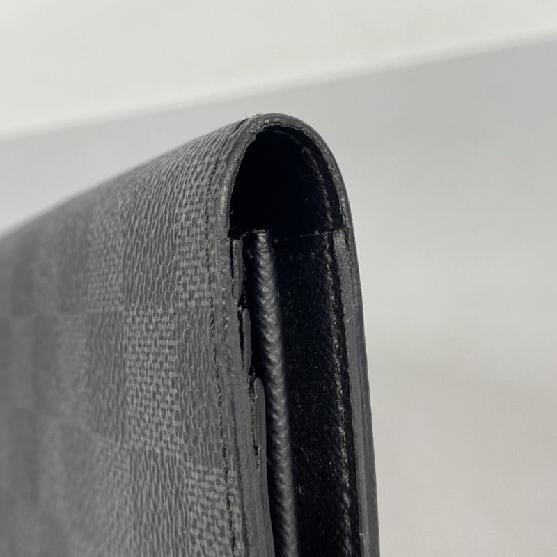 【6cb2309-k】ルイヴィトン 長財布 ダミエ・グラフィット ポルトフォイユブラザ N62665 ブラック【中古】メンズ