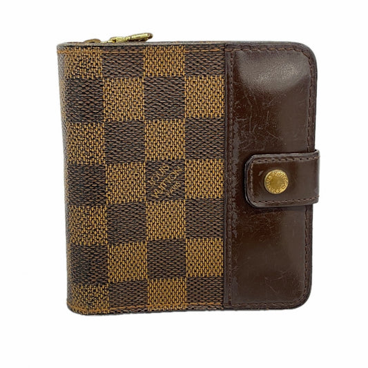 【6cb2311-k】ルイヴィトン 財布 ダミエ コンパクトジップ N61668 エベヌ【中古】メンズ レディース ユニセックス