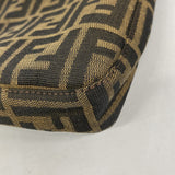 【6cb2333】フェンディ ショルダーバッグ ズッカ ナイロンキャンバス ブラウン シルバー金具【中古】レディース