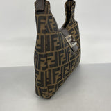 【6cb2333】フェンディ ショルダーバッグ ズッカ ナイロンキャンバス ブラウン シルバー金具【中古】レディース